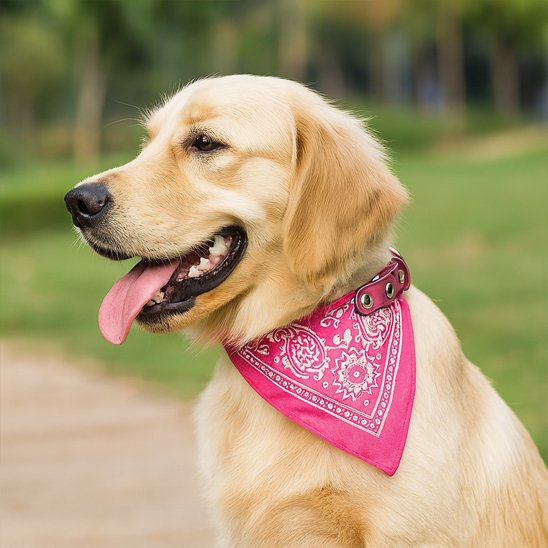 collier chien bandana rose